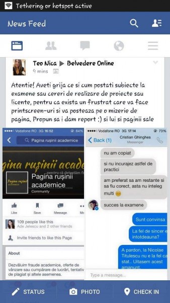 teo nica incurajand copiatul
