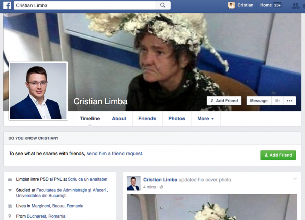 cristian limba cont fals