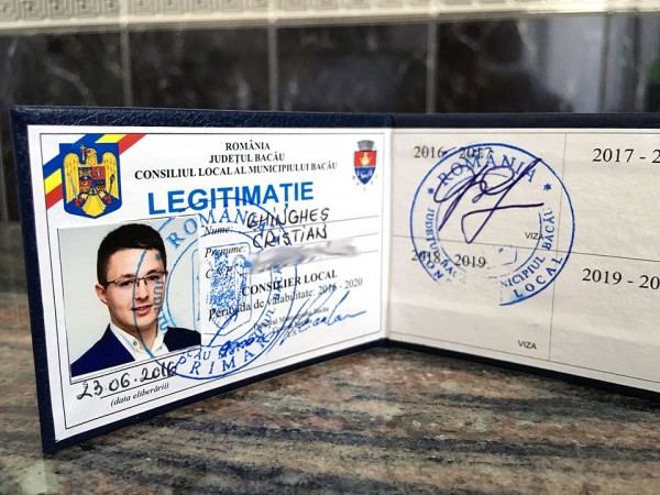 legitimatie consilier local cristian ghinghes