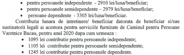cost camin varstinici bacau